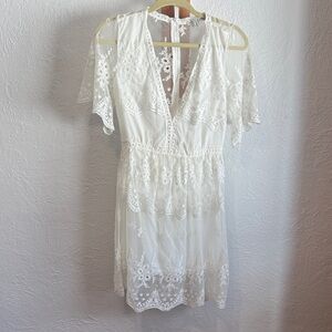 Elegant White Lace Dress